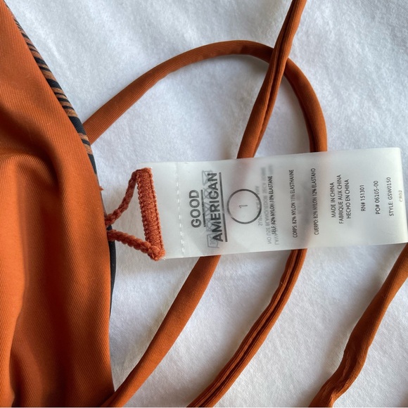 Good American Chai Reverse Ties Triangle Bikini Top & Bottom Size 1 / US small - Picture 7 of 12